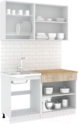 Готовая кухня Кортекс-мебель Корнелия Лира-лайт 1.4м