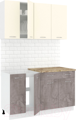 Готовая кухня Кортекс-мебель Корнелия Лира-лайт 1.4м - фото