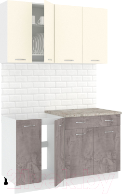 Готовая кухня Кортекс-мебель Корнелия Лира-лайт 1.4м - фото