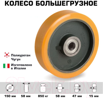 Колесо для тележки складской Tellure Rota 644104