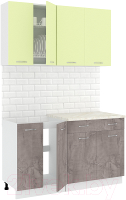 Готовая кухня Кортекс-мебель Корнелия Лира-лайт 1.4м - фото