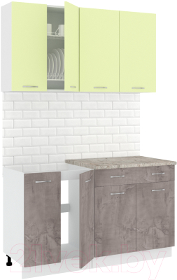 Готовая кухня Кортекс-мебель Корнелия Лира-лайт 1.4м - фото