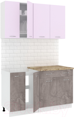 Готовая кухня Кортекс-мебель Корнелия Лира-лайт 1.4м - фото