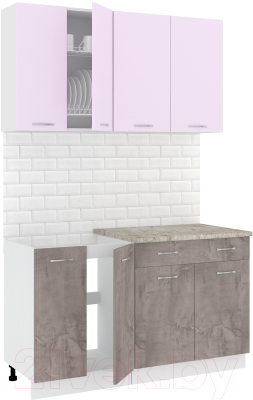 Готовая кухня Кортекс-мебель Корнелия Лира-лайт 1.4м - фото