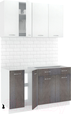 Готовая кухня Кортекс-мебель Корнелия Лира-лайт 1.4м без столешницы - фото