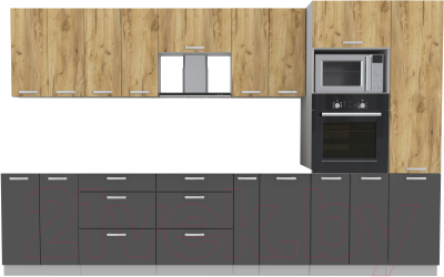 Готовая кухня Интерлиния Мила Лайт 3.4 ВТ без столешницы - фото