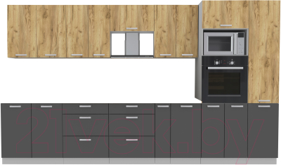 Готовая кухня Интерлиния Мила Лайт 3.6 ВТ без столешницы - фото