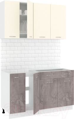 Готовая кухня Кортекс-мебель Корнелия Лира-лайт 1.4м без столешницы - фото