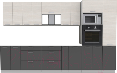 Готовая кухня Интерлиния Мила Лайт 3.4 ВТ без столешницы  - фото