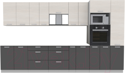 Готовая кухня Интерлиния Мила Лайт 3.6 ВТ без столешницы - фото