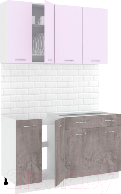 Готовая кухня Кортекс-мебель Корнелия Лира-лайт 1.4м без столешницы - фото