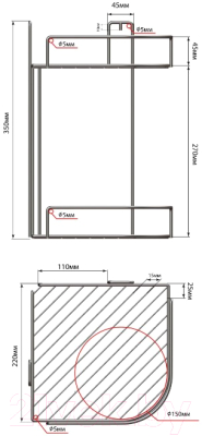Полка для ванной FORA FOR-RUS001