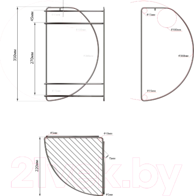Полка для ванной FORA FOR-RUS002BL