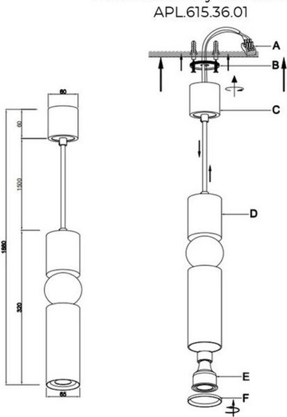 Потолочный светильник Aployt Brizhit APL.615.36.01