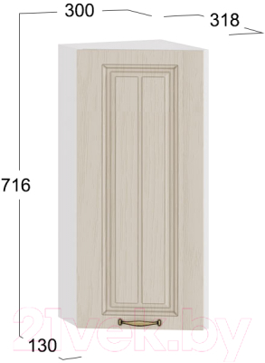 Шкаф навесной для кухни ТриЯ Лина 1В3Т (белый/крем)