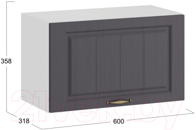 Шкаф под вытяжку ТриЯ Лина 1В6Г (белый/графит)