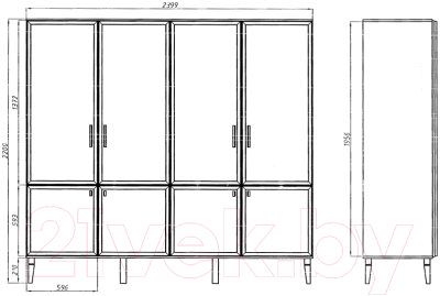 Шкаф Молодечномебель D4 Charlie ВМФ-1527
