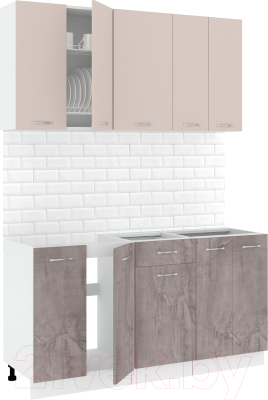 Готовая кухня Кортекс-мебель Корнелия Лира-лайт 1.5м без столешницы - фото