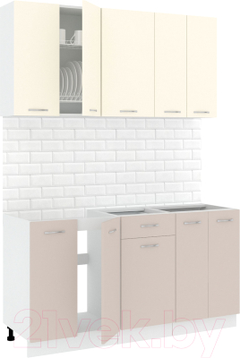 Готовая кухня Кортекс-мебель Корнелия Лира-лайт 1.5м без столешницы - фото