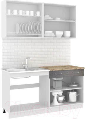 Готовая кухня Кортекс-мебель Корнелия Лира-лайт 1.6м