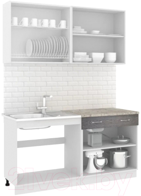 Готовая кухня Кортекс-мебель Корнелия Лира-лайт 1.6м