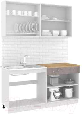Готовая кухня Кортекс-мебель Корнелия Лира-лайт 1.6м