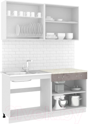 Готовая кухня Кортекс-мебель Корнелия Лира-лайт 1.6м