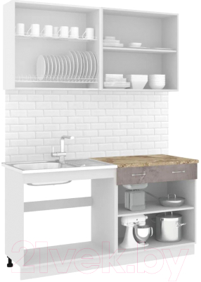 Готовая кухня Кортекс-мебель Корнелия Лира-лайт 1.6м