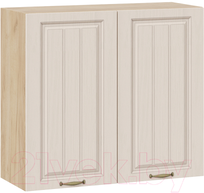 Шкаф навесной для кухни ТриЯ Лина 1В8 (дуб крафт золотой/крем) - фото