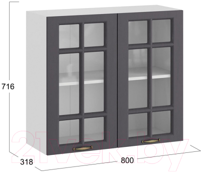 Шкаф навесной для кухни ТриЯ Лина 1В8С