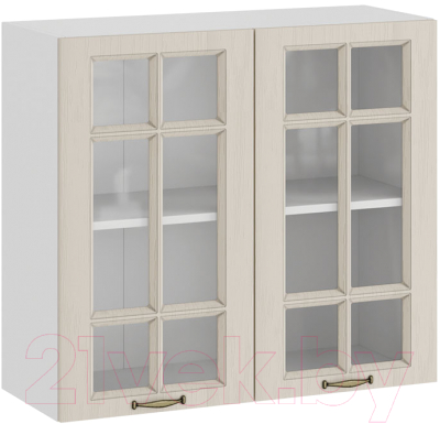 Шкаф навесной для кухни ТриЯ Лина 1В8С (белый/крем) - фото