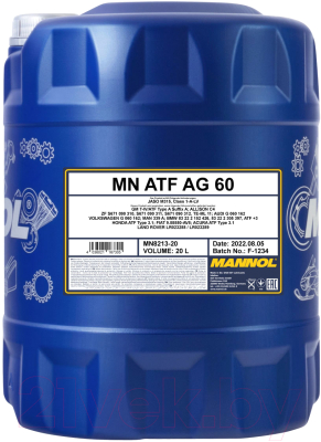 Трансмиссионное масло Mannol ATF AG60 / MN8213-20 - фото