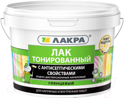 Лак Лакра Тонированный воднодисперсионный с УФ фильтром глянцевый База 3 - фото
