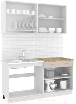 Готовая кухня Кортекс-мебель Корнелия Лира-лайт 1.6м