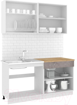 Готовая кухня Кортекс-мебель Корнелия Лира-лайт 1.6м