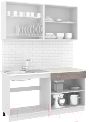 Готовая кухня Кортекс-мебель Корнелия Лира-лайт 1.6м