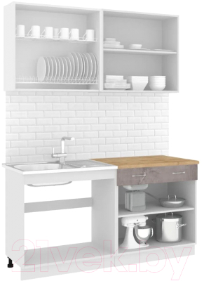 Готовая кухня Кортекс-мебель Корнелия Лира-лайт 1.6м