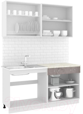 Готовая кухня Кортекс-мебель Корнелия Лира-лайт 1.6м
