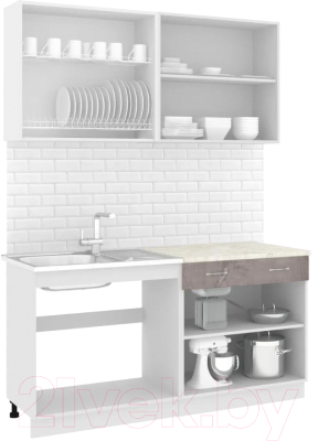 Готовая кухня Кортекс-мебель Корнелия Лира-лайт 1.6м