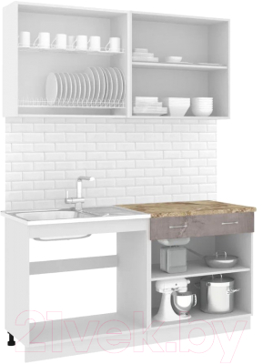 Готовая кухня Кортекс-мебель Корнелия Лира-лайт 1.6м