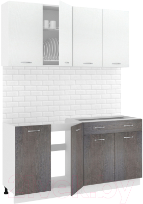 Готовая кухня Кортекс-мебель Корнелия Лира-лайт 1.6м без столешницы - фото