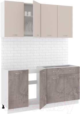 Готовая кухня Кортекс-мебель Корнелия Лира-лайт 1.6м без столешницы - фото