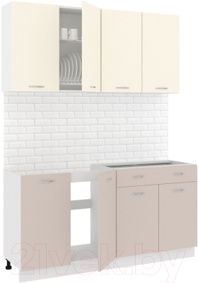 Готовая кухня Кортекс-мебель Корнелия Лира-лайт 1.6м без столешницы - фото