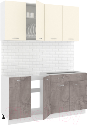 Готовая кухня Кортекс-мебель Корнелия Лира-лайт 1.6м без столешницы - фото