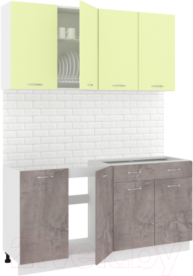 Готовая кухня Кортекс-мебель Корнелия Лира-лайт 1.6м без столешницы - фото