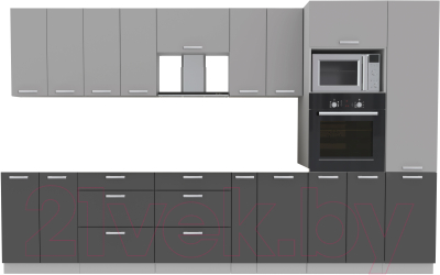 Готовая кухня Интерлиния Мила Лайт 3.4 ВТ без столешницы - фото