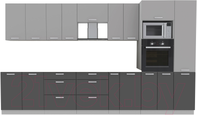 Готовая кухня Интерлиния Мила Лайт 3.6 ВТ без столешницы - фото