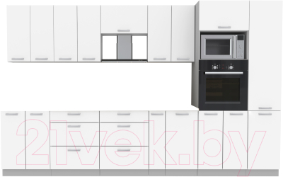 Готовая кухня Интерлиния Мила Лайт 3.4 ВТ без столешницы - фото