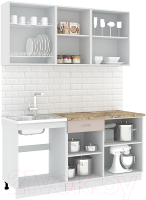 Готовая кухня Кортекс-мебель Корнелия Лира-лайт 1.7м