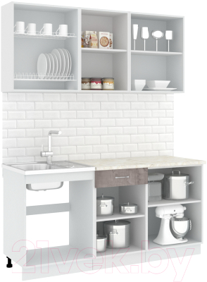 Готовая кухня Кортекс-мебель Корнелия Лира-лайт 1.7м